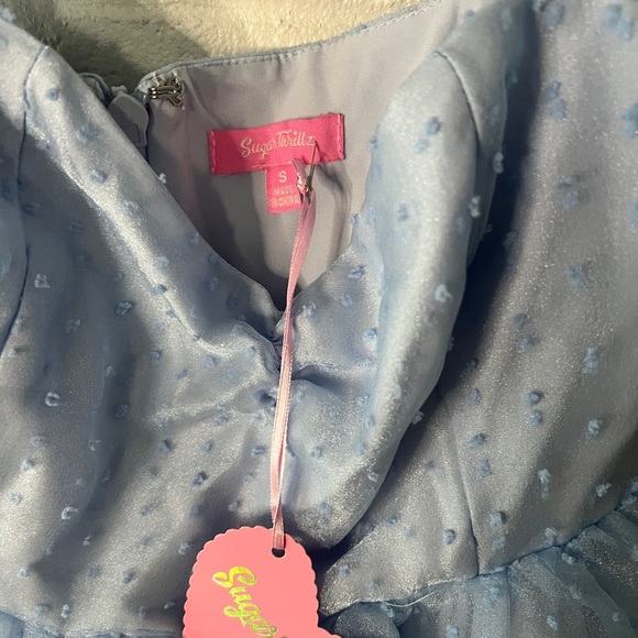 SUGAR THRILLZ Courtship Babydoll Dress Pastel Blue - Picture 3 of 3